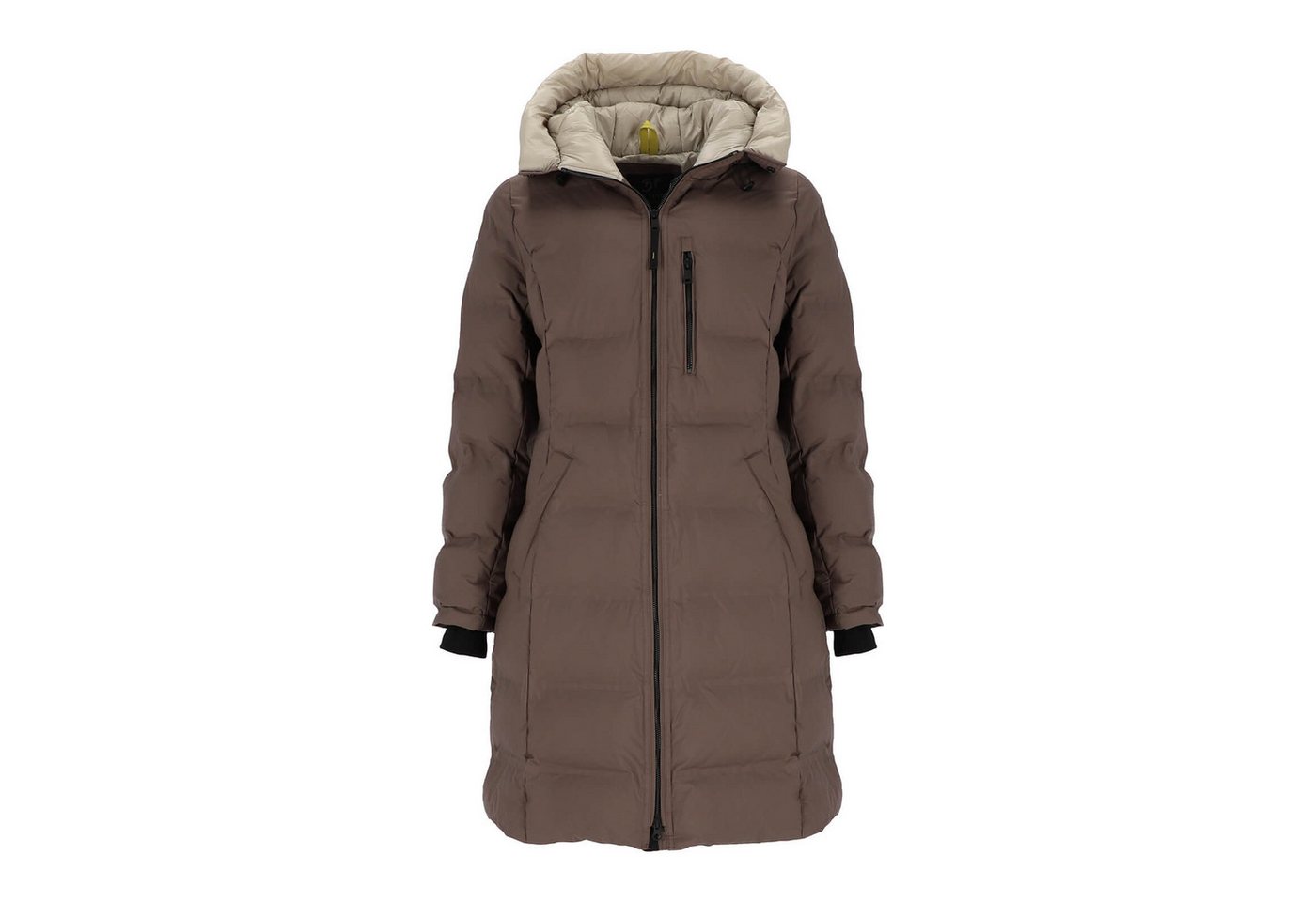 BLUE FLAME Steppmantel 60342 Damen Steppjacke Lang mit Kapuze und Chintzfutter – Bild 2 von 4