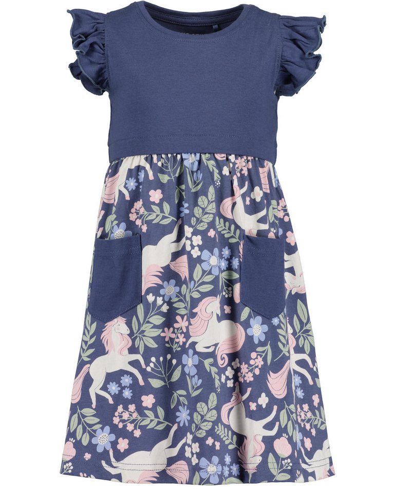 Blue Seven Jerseykleid (Packung, 2-tlg) 1x uni und 1x mit Alloverprint und aufgesetzten Taschen – Bild 3 von 5