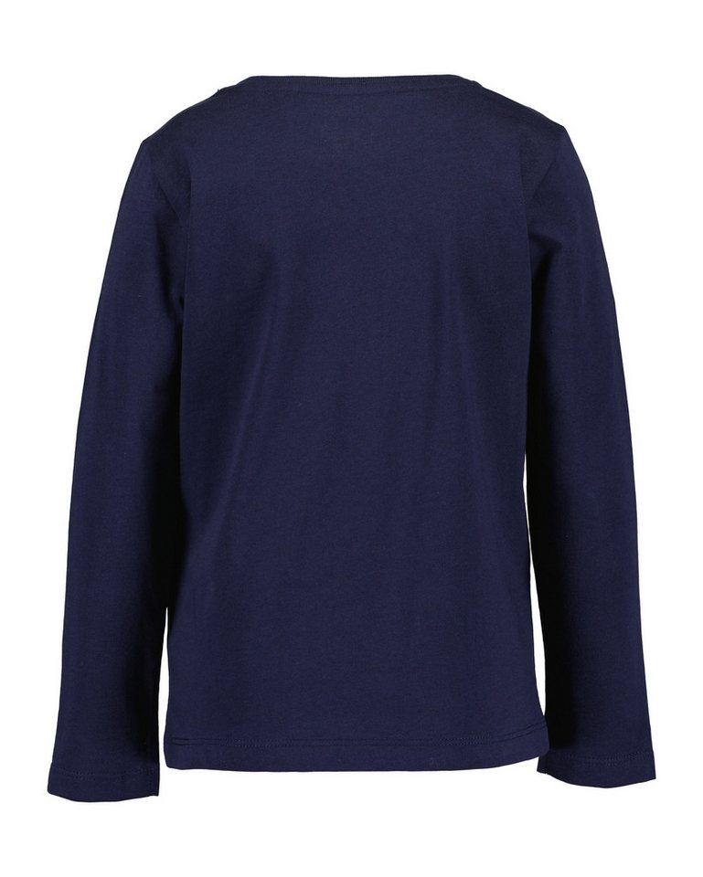 Blue Seven Langarmshirt Baumwolle, Wendepailletten, Glitzerdruck und Tüll-Applikation – Bild 2 von 4