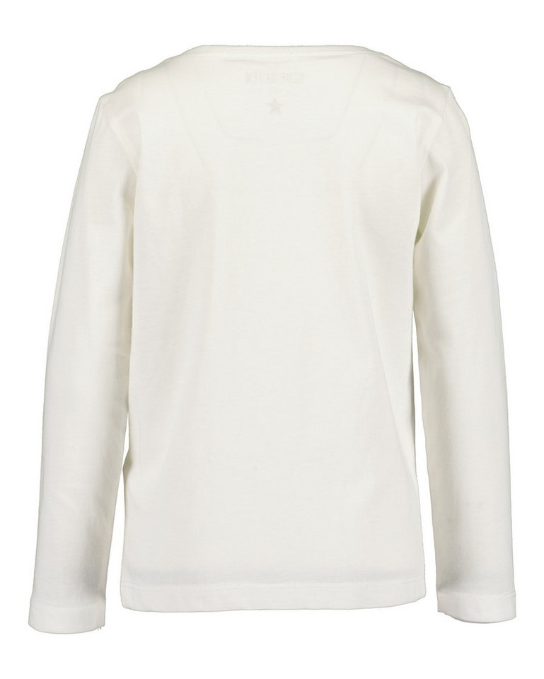 Blue Seven Langarmshirt Baumwolle, Glitzerdruck mit Chiffon-Applikation und Wendepailletten – Bild 2 von 2