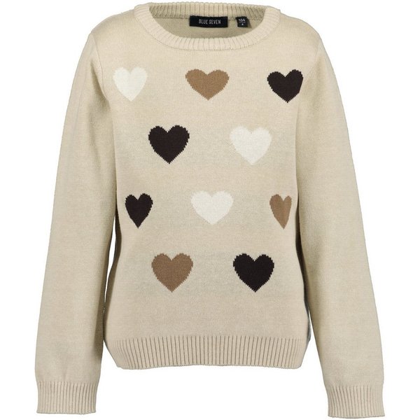 Blue Seven Strickpullover Baumwollmischung, tolles Herz-Intarsienmuster im Vorderteil