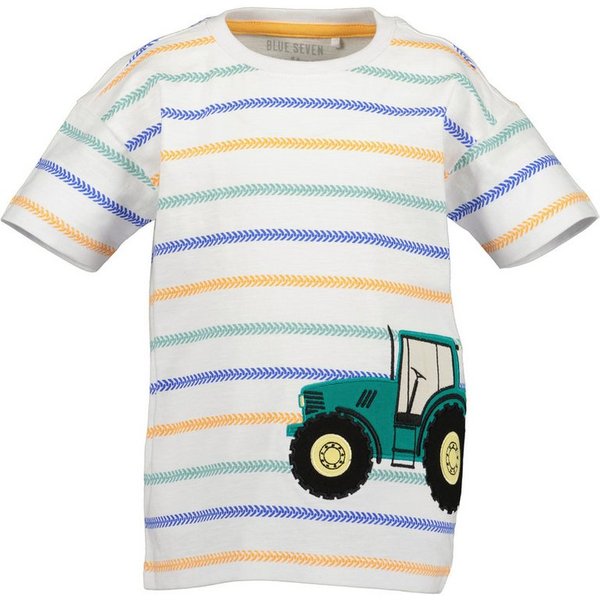 Blue Seven T-Shirt mit geringeltem, gestreiftem und bedrucktem Design, Allover-Druck