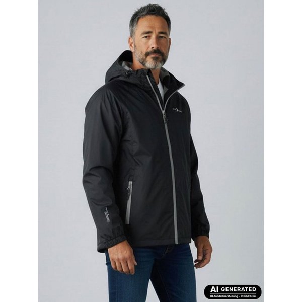 Blue Wave Funktionsjacke Fabian Herren Regenjacke - Wander- & Fahrradjacke inklusive Packsack Wasserdicht, Winddicht, Atmungsaktiv, Verschweißte Nähte, Mesh-Fut