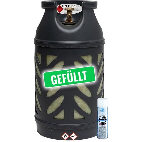 BlueCraft Gas, 1x 10 kg Composite Propangasflasche gefüllt inkl. Lecksuchspray
