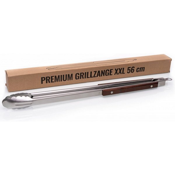 BlueCraft Grillzange, 56 cm BBQ XXL Grillzange extra lang Edelstahl optimal für jeden Gas- oder Holzkohlegrill