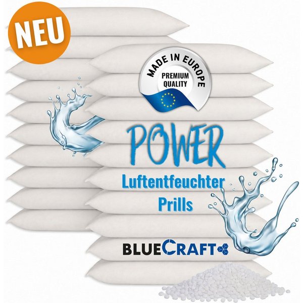BlueCraft Luftentfeuchter-Nachfüllpack 10x 1kg Prills im Vliesbeutel für Granulat Box ohne Strom Nachfüller, Feuchtigkeitskiller - EFFEKTIV & SCHNELL Feuchtigke