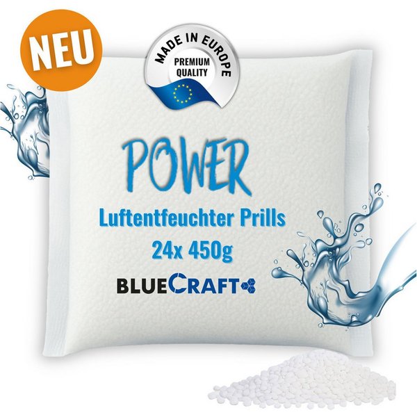 BlueCraft Luftentfeuchter-Nachfüllpack 12 - 60 x 450g Entfeuchter Granulat im Vliesbeutel, Feuchtigkeitskiller - EFFEKTIV & SCHNELL Feuchtigkeit bekämpfen Kelle
