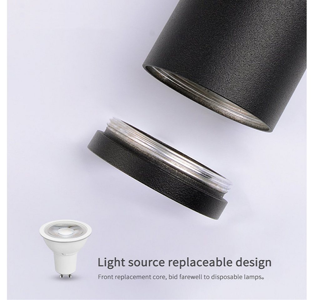 BlueLeon Schienensystem-Sets BL-2WT Schienensystem 3x Hängeleuchte + Schiene, Alu GU10 erweiterbar – Bild 4 von 5
