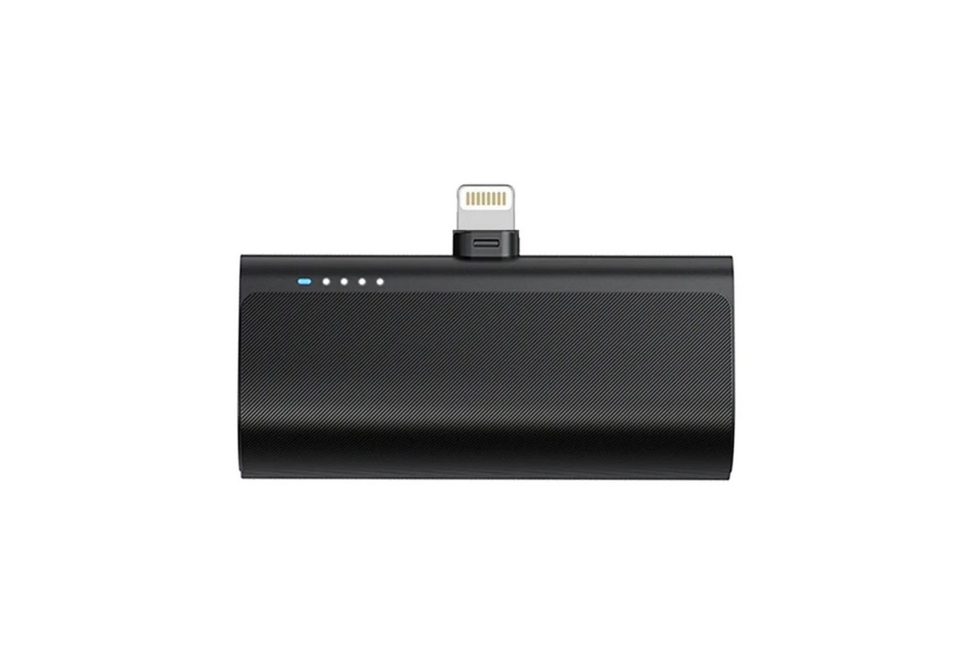 BlueStar Powerbank 5000 mAh mit integriertem iPhone-Anschluss 2.1A in Schwarz Powerbank – Bild 2 von 5