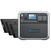 BLUETTTI AC200P Tragbare Solargenerator + MP200 Solarpanele, AC200P+3*MP200 | 2000 W 2000 Wh | 600 W Solar-Kit