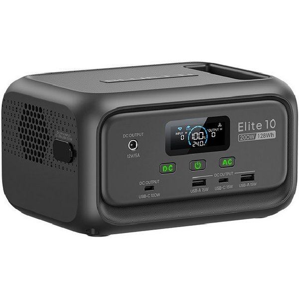 BLUETTI Stromerzeuger Elite 10 Solargenerator 200W / 128Wh Mini-Tragbare Powerstation, 0,2 in kW, (LiFePO4 Batterie mit 200W AC Steckdose, 10ms UPS Backup), Sch