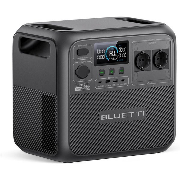 BLUETTI Stromerzeuger Elite 200 V2 2600W/ 2073,6Wh Tragbare PowerStation (2025 Neu), 2,6 in kW, (LiFePO4 Batterie-Backup mit 2 AC Ausgängen (3900W Power Lifting