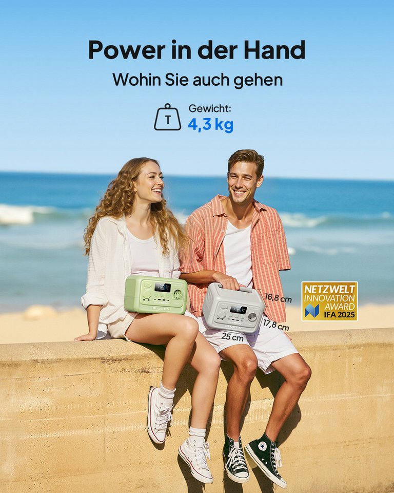 BLUETTI Stromerzeuger Elite 30 V2 Solargenerator 600W / 288Wh Tragbarer Powerstation, 0,6 in kW, (288 Wh LFP Batterie 6 AC Ausgang (Power Lifting 1500W), 0-100% – Bild 3 von 5