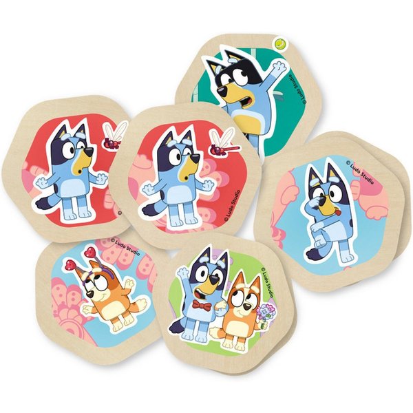 Bluey Lernspielzeug Memory Unisex Kinder, Gesellschaftsspiel, Familienspiel, Lernspiel, Strategiespiel