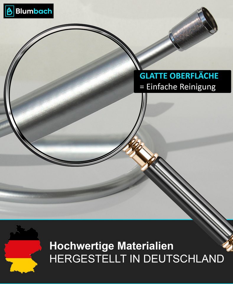 Blumbach Brauseschlauch - Premium Duschschlauch, MADE IN GERMANY- in 3 verschiedenen Längen, (MADE IN GERMANY- in 3 verschiedenen Längen - Trinkwassergeprüft na – Bild 3 von 5