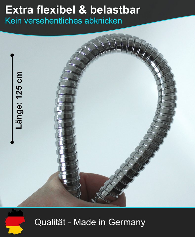 Blumbach Brauseschlauch - Premium Duschschlauch, MADE IN GERMANY- in 3 verschiedenen Längen, (MADE IN GERMANY- in 3 verschiedenen Längen - Trinkwassergeprüft na – Bild 3 von 5
