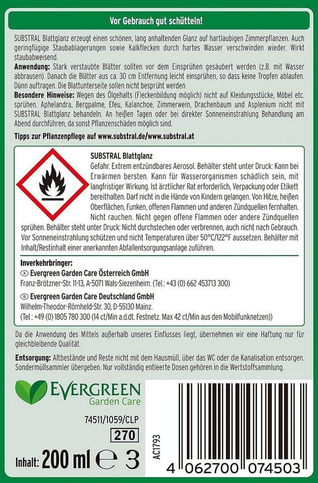 Substral Blumendünger Substral Blattglanz Spray 200 ml – Bild 2 von 4