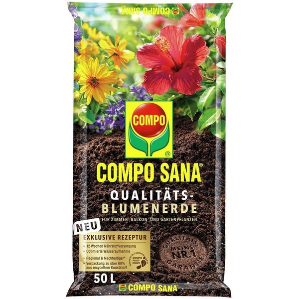 Compo Blumenerde COMPO Sana Qualitäts Blumenerde, 50 Ltr