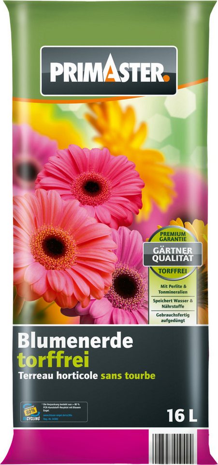Primaster Blumenerde Primaster Blumenerde 16 L torffrei, Torffrei – Bild 3 von 3