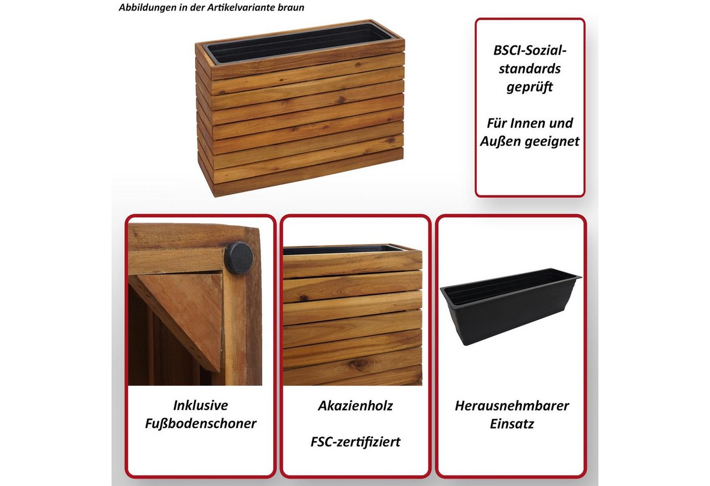 MCW Blumenkasten MCW-L21, Outdoor geeignet, Inklusive Fußbodenschoner – Bild 3 von 5