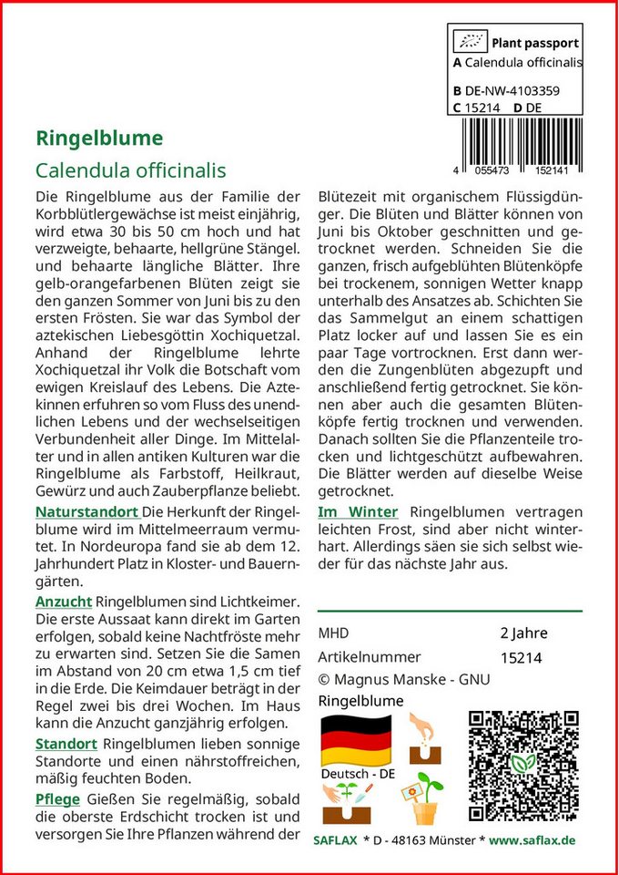 SAFLAX Blumensamen SAFLAX - Anzuchtset - Ringelblume – Bild 3 von 5