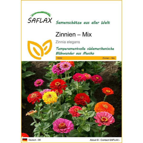 SAFLAX Blumensamen SAFLAX - Samen - Zinnien – Mix