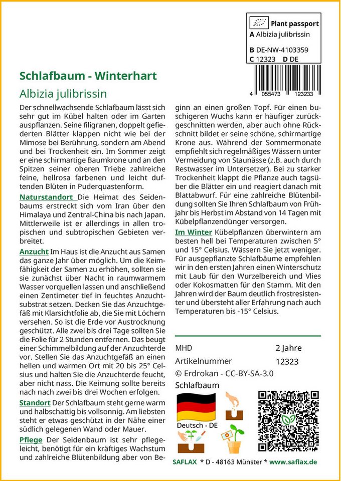 SAFLAX Blumensamen SAFLAX - - Schlafbaum – Bild 2 von 5
