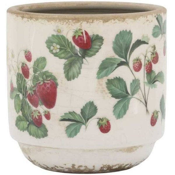 Chic Antique Blumentopf Chic Antique Blumentopf FRAISES Übertopf mit Erdbeeren 10x10 cm