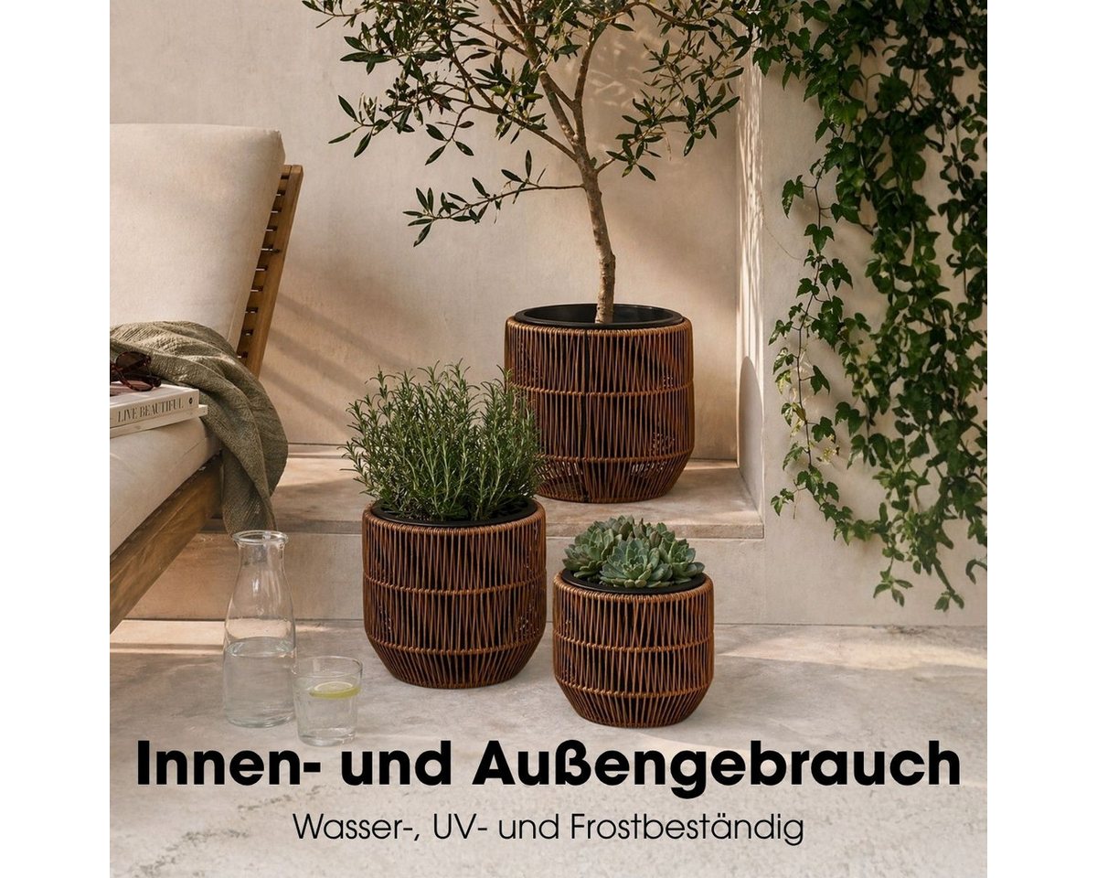 Mica Decorations Blumentopf Mica Decorations Peta Blumentopf – Set von 3 – Dunkelbraun – Bild 5 von 5