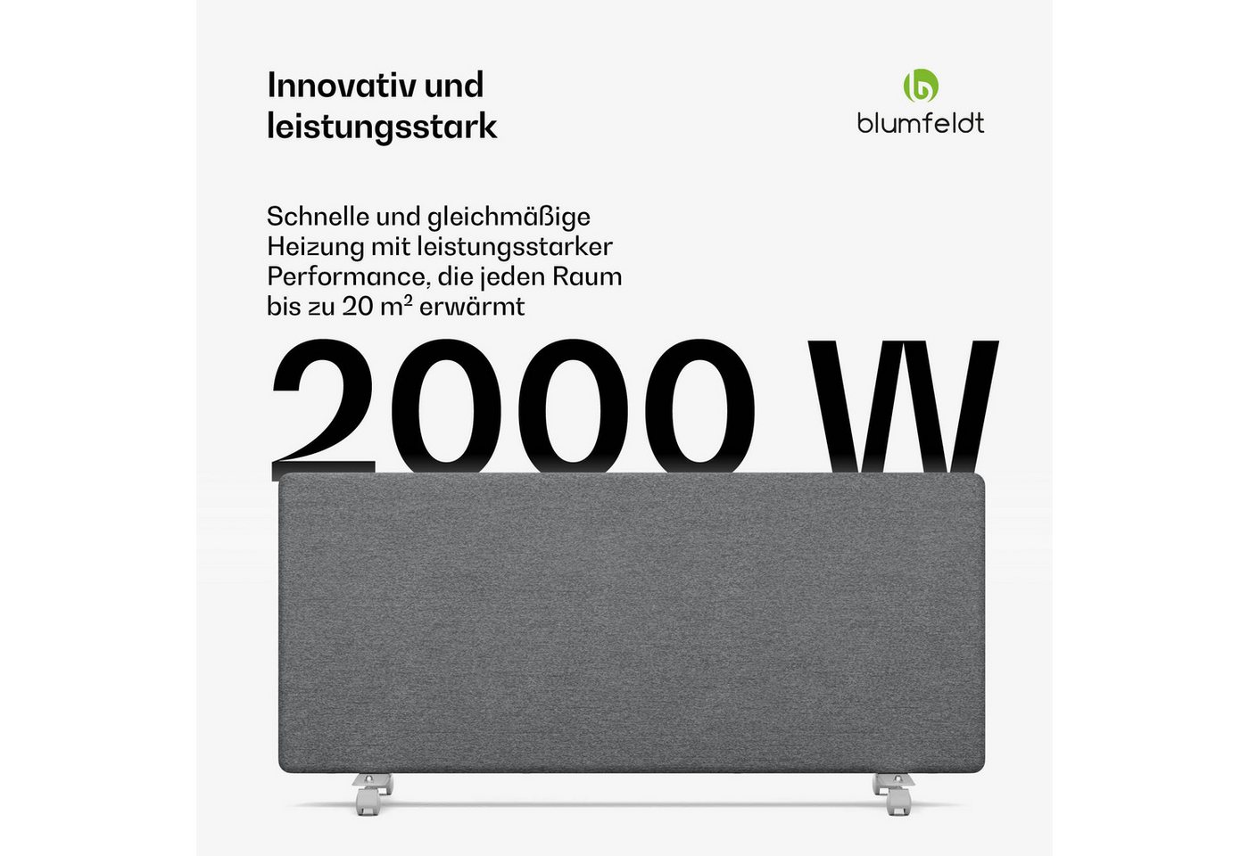 blumfeldt Heizstrahler ThermaTouch Fabric, Heizung Elektrische Heizstrahler Indoor Thermostat Touch – Bild 4 von 5