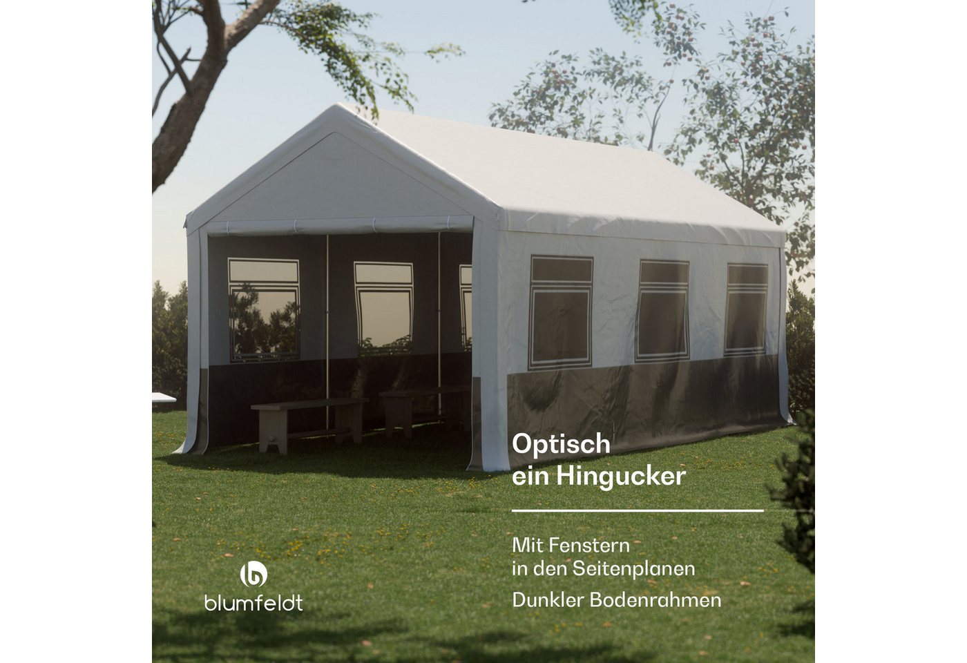 blumfeldt Pavillon PartyHaven 3x6, (Set), Garten PartyZelt Outdoor wetterfestes Stahl – Bild 5 von 5