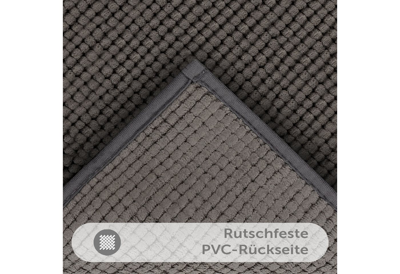 Blumtal Badematte Chenille weicher Badezimmerteppich, strapazierfähig, rutschfest, Polyester, Läufer, 40°C maschinenwaschbar – Bild 2 von 5