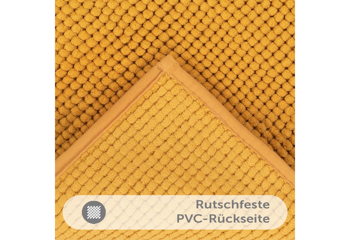 Blumtal Badematte Chenille weicher Badezimmerteppich, strapazierfähig, rutschfest, Polyester, Läufer, 40°C maschinenwaschbar – Bild 2 von 5