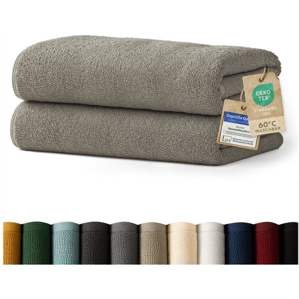 Blumtal Badetücher 2er-Set Premium Frottier-Badetuch in 70x140cm, 100% Baumwolle, Baumwolle (2X (70x140 cm), 2-St), Oeko-TEX zertifiziertes Badetuch - saugstark