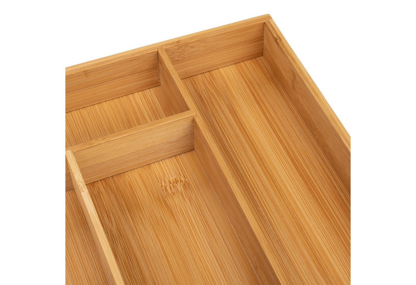 Blumtal Besteckkasten Einlagen, aus Bambus (mit 4 oder 5 Fächern als Organizer für Besteck und Haushaltsartikel), leicht abwischbar, passend für IKEA Maximera – Bild 4 von 5
