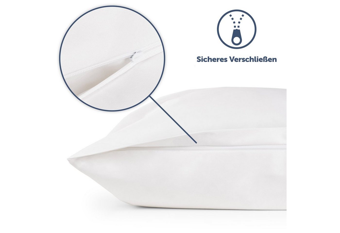 Blumtal Bettbezug Milbenbezug Allergiker Bettbezug oder Kopfkissenbezug- Milben Encasing, (2 St), bestehend aus dem High-Tech Spezialgewebe Evolon – Bild 3 von 5