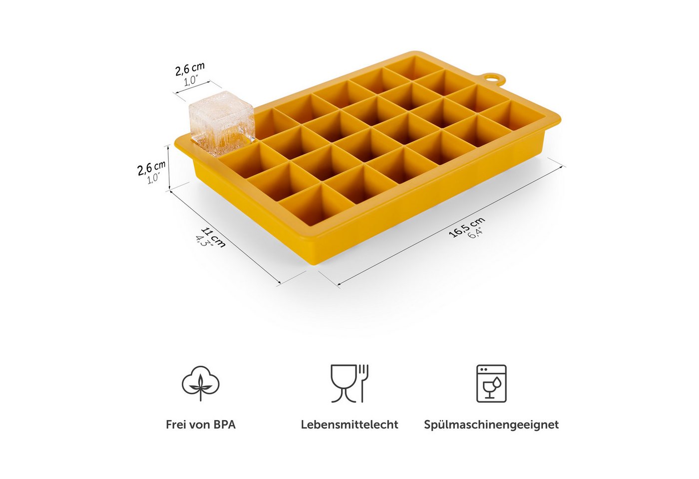 Blumtal Eiswürfelform Silikon - Größe M, 2x24er Pack, BPA frei, Leichtes Herauslösen – Bild 2 von 5