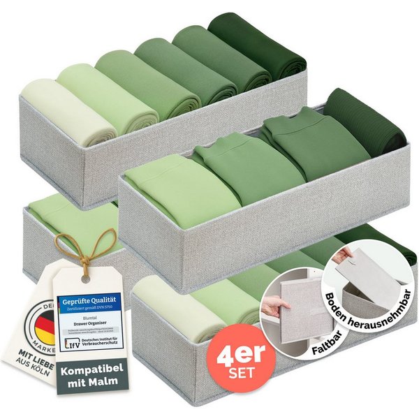 Blumtal Faltbox Kompatibel HEMNES, MALM, PAX Organizer Ordnungssystem Kleiderschrank (4 St), Faltboxen für BHs, T-Shirts - Boxen für Schrank