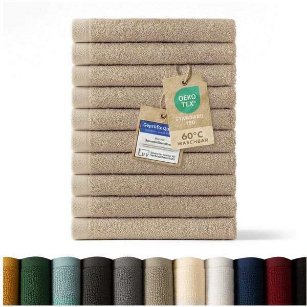 Blumtal Gästehandtücher Premium 30x30cm oder 30x50cm weich und saugstark, Frottee (12-St), 10er (30x50cm), 12er und 24er Set (30x30cm), 100% Baumwolle