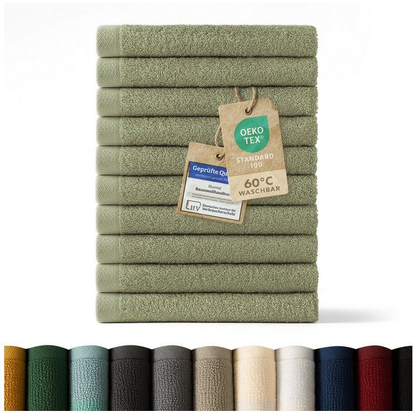 Blumtal Gästehandtücher Premium 30x30cm oder 30x50cm weich und saugstark, Frottee (12-St), 10er (30x50cm), 12er und 24er Set (30x30cm), 100% Baumwolle