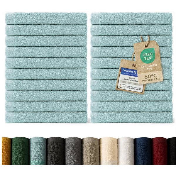 Blumtal Gästehandtücher Premium 30x30cm oder 30x50cm weich und saugstark, Frottee (24-St), 10er (30x50cm), 12er und 24er Set (30x30cm), 100% Baumwolle
