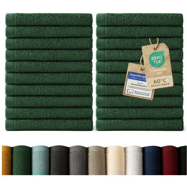 Blumtal Gästehandtücher Premium 30x30cm oder 30x50cm weich und saugstark, Frottee (24-St), 10er (30x50cm), 12er und 24er Set (30x30cm), 100% Baumwolle
