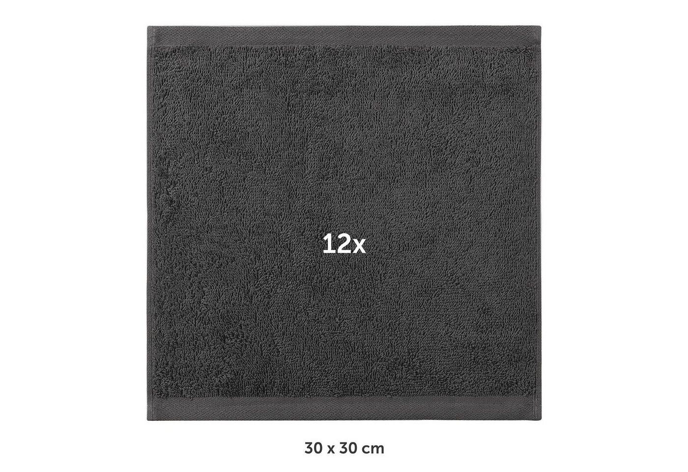 Blumtal Gästehandtücher Premium 30x30cm oder 30x50cm weich und saugstark, Frottee (12-St), 10er (30x50cm), 12er und 24er Set (30x30cm), 100% Baumwolle – Bild 2 von 5