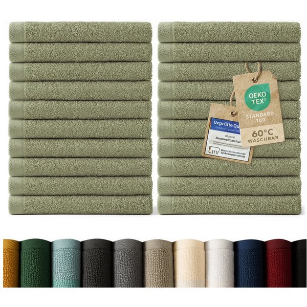 Blumtal Gästehandtücher Premium 30x30cm oder 30x50cm weich und saugstark, Frottee (24-St), 10er (30x50cm), 12er und 24er Set (30x30cm), 100% Baumwolle