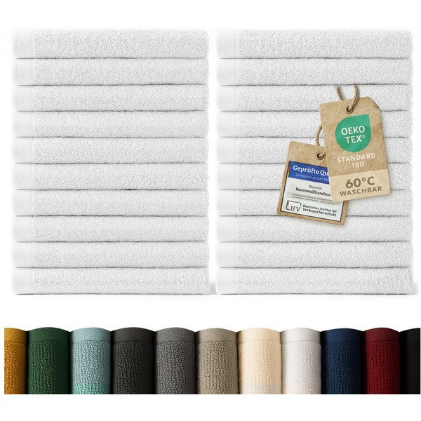 Blumtal Gästehandtücher Premium 30x30cm oder 30x50cm weich und saugstark, Frottee (24-St), 10er (30x50cm), 12er und 24er Set (30x30cm), 100% Baumwolle