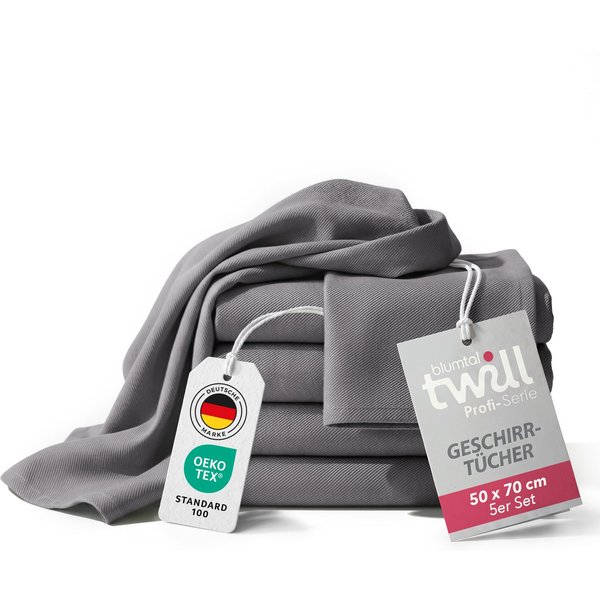 Blumtal Geschirrtuch 5er Set Premium Geschirrtücher Baumwolle 50x70 cm, (5-tlg), Ultra saugstarke zertifizierte Geschirrhandtücher (230gsm)