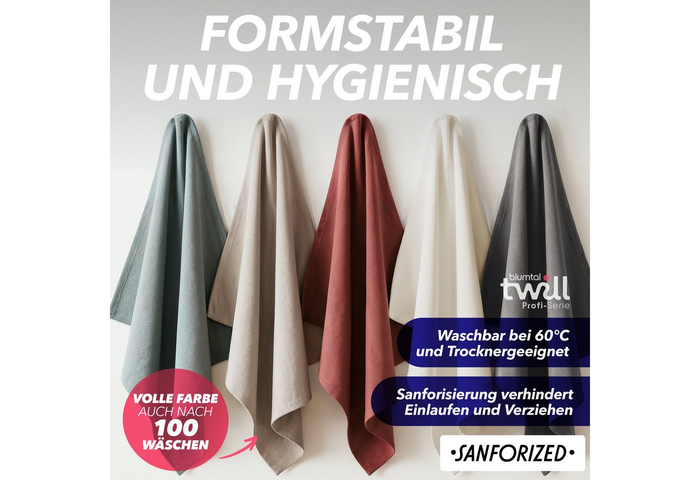 Blumtal Geschirrtuch 5er Set Premium Geschirrtücher Baumwolle 50x70 cm, (5-tlg), Ultra saugstarke zertifizierte Geschirrhandtücher (230gsm) – Bild 5 von 5