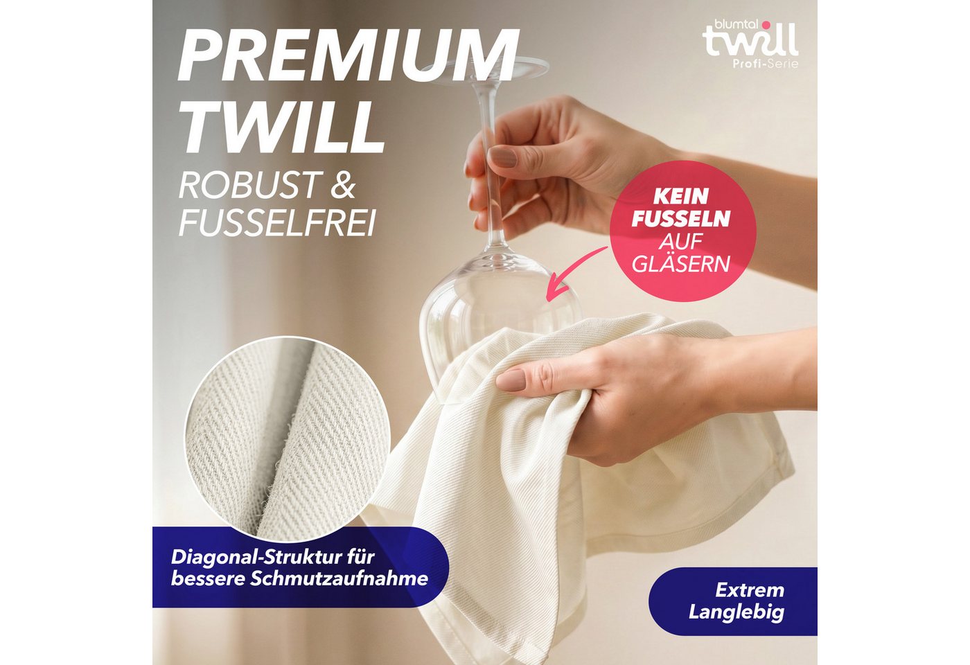 Blumtal Geschirrtuch 5er Set Premium Geschirrtücher Baumwolle 50x70 cm, (5-tlg), Ultra saugstarke zertifizierte Geschirrhandtücher (230gsm) – Bild 4 von 5