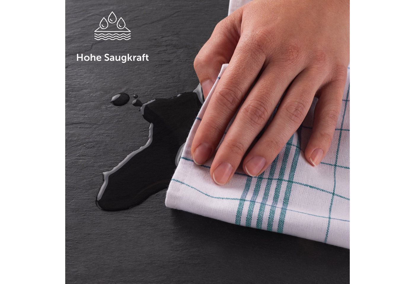 Blumtal Geschirrtuch Hochwertige im praktischen Set, (Set, 5-tlg., Set bestehend aus 5, 10 oder 20), in der Größe 50x70 cm, 100% Baumwolle – Bild 3 von 5