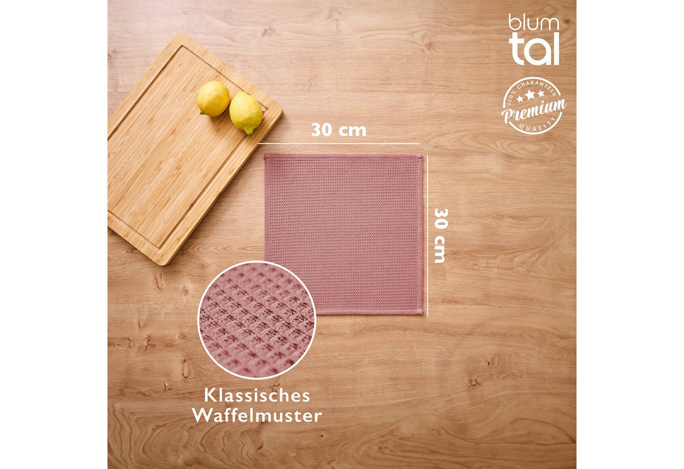 Blumtal Geschirrtuch Set 50x70 oder 30x30 cm, 100% Baumwolle, (10-tlg), Saugfähig, schnell trocknend, waschbar, 100% Baumwolle – Bild 3 von 5